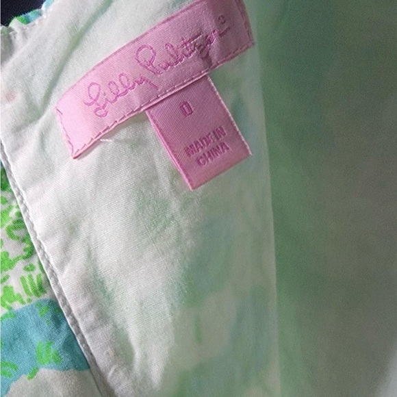 Lily Pulitzer McCallum Floral mini dress green/blue size 0. EUC - Picture 7 of 7